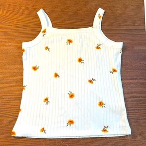 Self Esteem sunflower ribbed tank top size Small